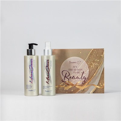 Набор косметики BEAUTY BOX серии MoonStone (Ревитализирующий арома-спрей для тела 200мл, Бархатное очищающее гель-масло для душа 200г)