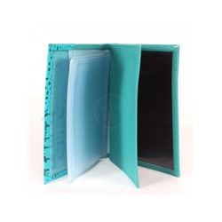 Обложка для авто+паспорт-Croco-ВП-105 натуральная кожа  бирюза кайман/бирюза флотер (72/110)  239912