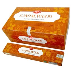 SANDALWOOD Premium Masala Incense, Hem (САНДАЛОВОЕ ДЕРЕВО премиум масала благовония палочки, Хем), уп. 15 г.