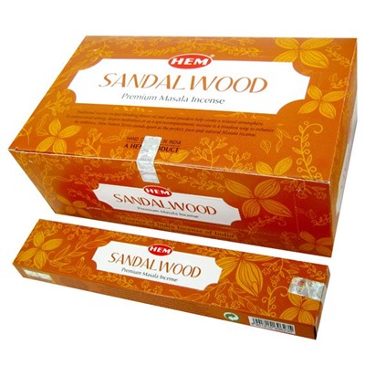 SANDALWOOD Premium Masala Incense, Hem (САНДАЛОВОЕ ДЕРЕВО премиум масала благовония палочки, Хем), уп. 15 г.