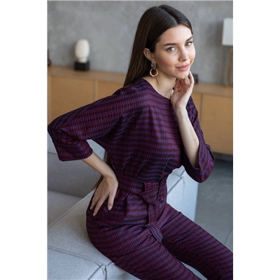 Ivera 784-1 красный, черный, фиолетовый, Брюки,  Блуза