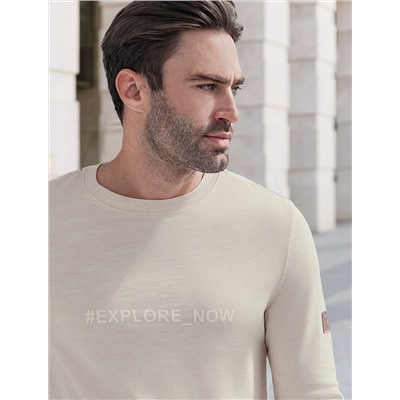 Джемпер с авторским принтом из легкого футера