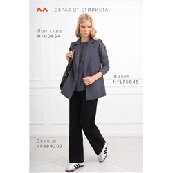 Женский лонгслив оверсайз из футера двухнитки Happyfox