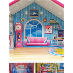 Кукольный трехэтажный домик быстрой сборки «Усадьба» Серия Dream House
