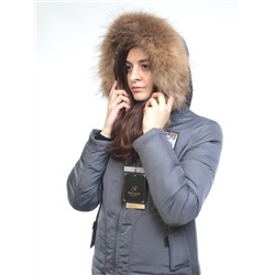 17-23 Пальто зимнее женское (холлофайбер, натуральный мех лисицы) размер M - 44 российский