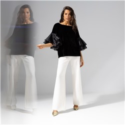 Блуза из бархата и органзы, Молниеносная влюбленность (black)