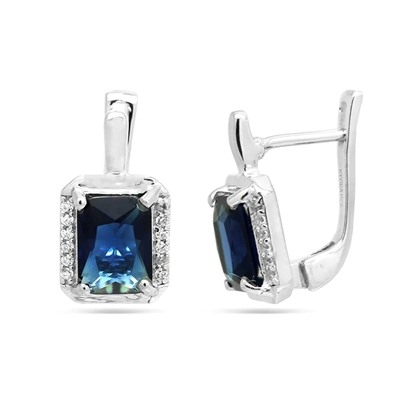 Серьги из серебра синт.сапфир, Андреина