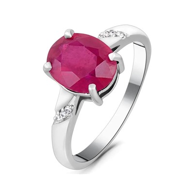 Кольцо, 1 рубин корунд овал 8х10 мм/3.48 ct, Увлечение