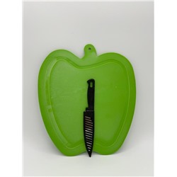 Н-р доска пластик Яблоко +нож (48шт)