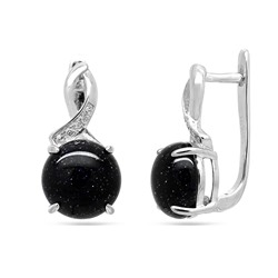 Серьги из серебра авантюрин, МЦВ57