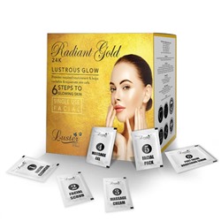RADIANT GOLD 24K Lustrous Glow Facial Kit, Luster (СИЯЮЩЕЕ ЗОЛОТО 24К набор для ухода за лицом, Ластер), 1 уп. (40 мл.)