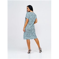 Платье женское Текс-Плюс, цвет зеленый белый черный