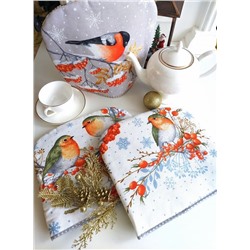 Грелка на чайник "Музыка зимы" рогожка хлопок 100%