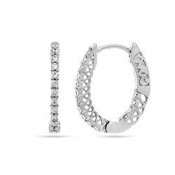Серьги из серебра куб.циркон., ТЦС-КНГов-20мм