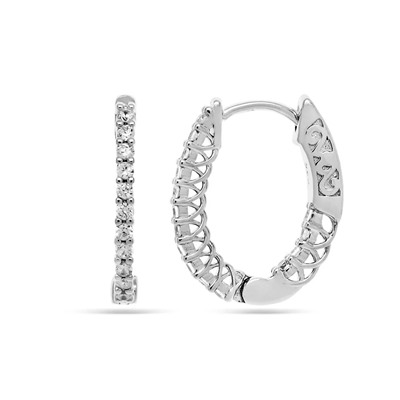 Серьги из серебра куб.циркон., ТЦС-КНГов-20мм