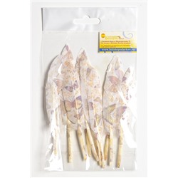 Перья декоративные 15*2,2 см (10 шт) "Бабочки"