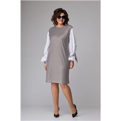 EVA GRANT 7060 капучино_клетка, Платье