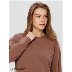 Женское платье макси из футера 2-х нитки Lingeamo какао ВП-10 (02)