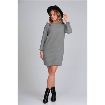 Vilena 848 черно-белая_гусиная_лапка, Платье, Корсет