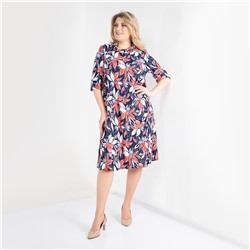 Платье, трикотаж, коралловый