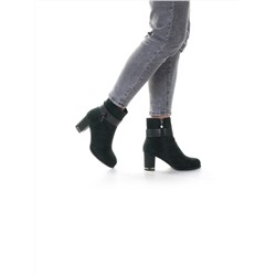 M8-4133 GREEN Ботильоны женские (натуральная замша, натуральный мех) размер 35