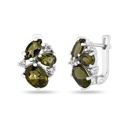 Серьги, оливковая шпинель, Элиан