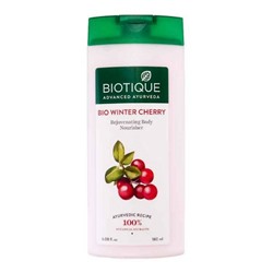WINTER CHERRY Rejuvenating Body Nourisher, Biotique (ЗИМНЯЯ ВИШНЯ Омолаживающий лосьон для тела, Биотик), 180 мл. - СРОК ГОДНОСТИ ДО 31 ОКТЯБРЯ 2024 ГОДА