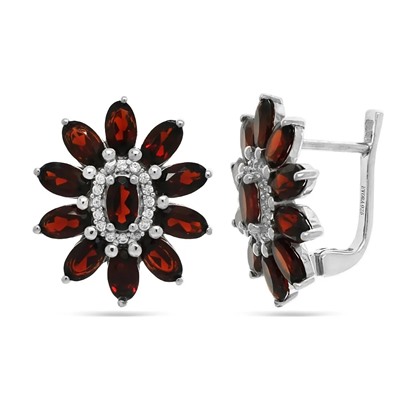 Серьги из серебра гранат, Диковина2