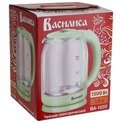 Чайник электрический 1500 Вт, 1,8 л ВАСИЛИСА ВА-1035 зеленый