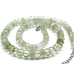 Бусы из Аметиста зеленого (празиолит) рондель 10*7мм, 48см, 57,5г