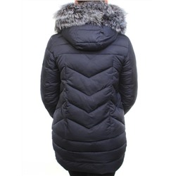 D16-276 Пальто зимнее женское (холлофайбер, натуральный мех чернобурки) размер L - 46 российский