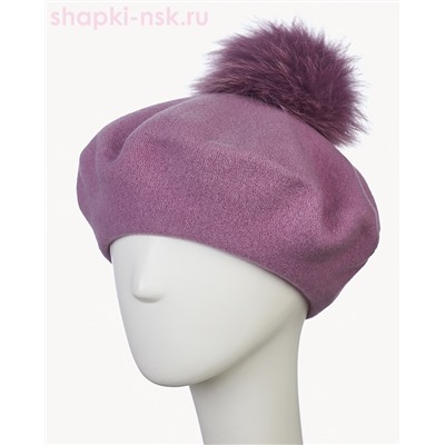 Берет фетр флис Помпон 115 Берет женский флис (58-59)