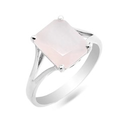 Кольцо из серебра розовый кварц, Ю-100М44