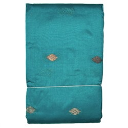 Сари однотонное с Золотистой каймой, цвет СИНЕ-ЗЕЛЁНЫЙ (разный дизайн, Size: Onesize), 1 шт.