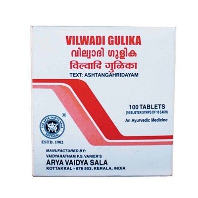 VILWADI GULIKA, Kottakkal Ayurveda (ВИЛВАДИ ГУЛИКА при отравлениях, Коттаккал Аюрведа), 100 таб.