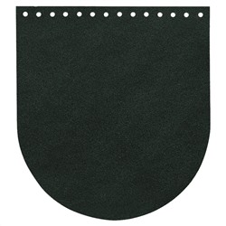 Кожа - Крышка-клапан овал 20 х 22 см. Dark green