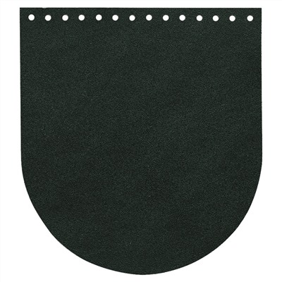 Кожа - Крышка-клапан овал 20 х 22 см. Dark green