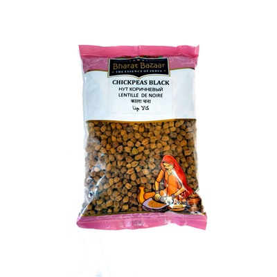 CHICKPEAS BLACK, Bharat Bazaar (НУТ КОРИЧНЕВЫЙ, Бхарат Базар), 500 г.