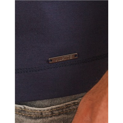 Лонгслив с воротником на пуговицах и декоративными швами из премиального хлопка с эластаном