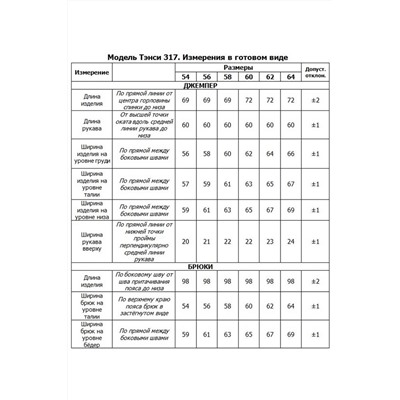 Tensi 317 клевер, Брюки,  Джемпер