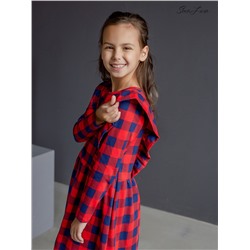 Платье София рукав красная клетка ФМ