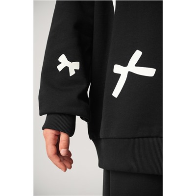 Свитшот оверсайз для девочки из футера трехнитки Happyfox