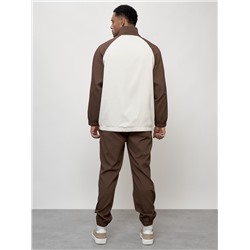 Спортивный костюм мужской модный коричневого цвета 35021K