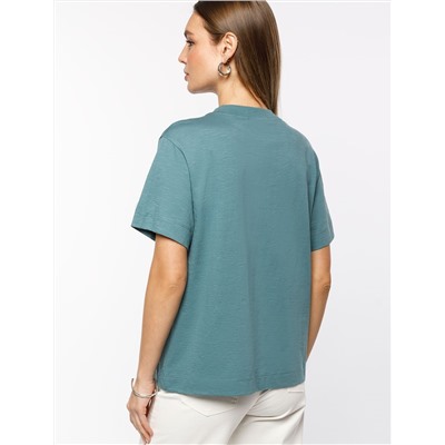 Футболка из фактурного полотна с авторским принтом