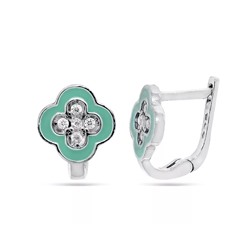 Серьги из серебра эмаль, Тсд67б