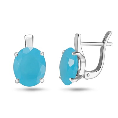 Серьги, агат голубой, Ю-200М43