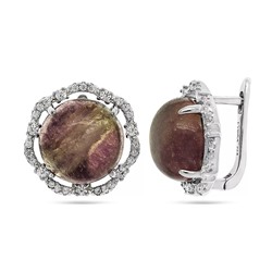 Серьги из серебра флюорит, МЦВ237
