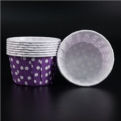 Капсулы с бортиком 100 шт, Polca Dot Фиолетовые в горох 50*40 мм