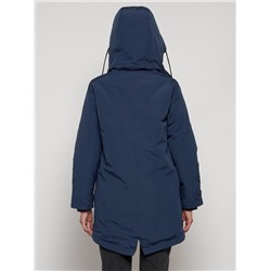 Парка женская зимняя MTFORCE c капюшоном синего цвета 2329S