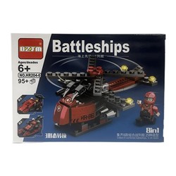 Конструктор BATTLE SHIPS 8в1 Военная техника Вертолет 95+дет. 19*13см / HR204-6